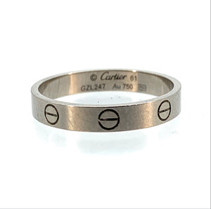 Authentic! Cartier 18K White Gold Love Ring - Sz. 61