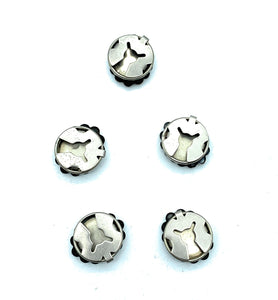Vintage Old Pawn Navajo Sterling Silver Oval Concho Button Covers - 5pc. Set