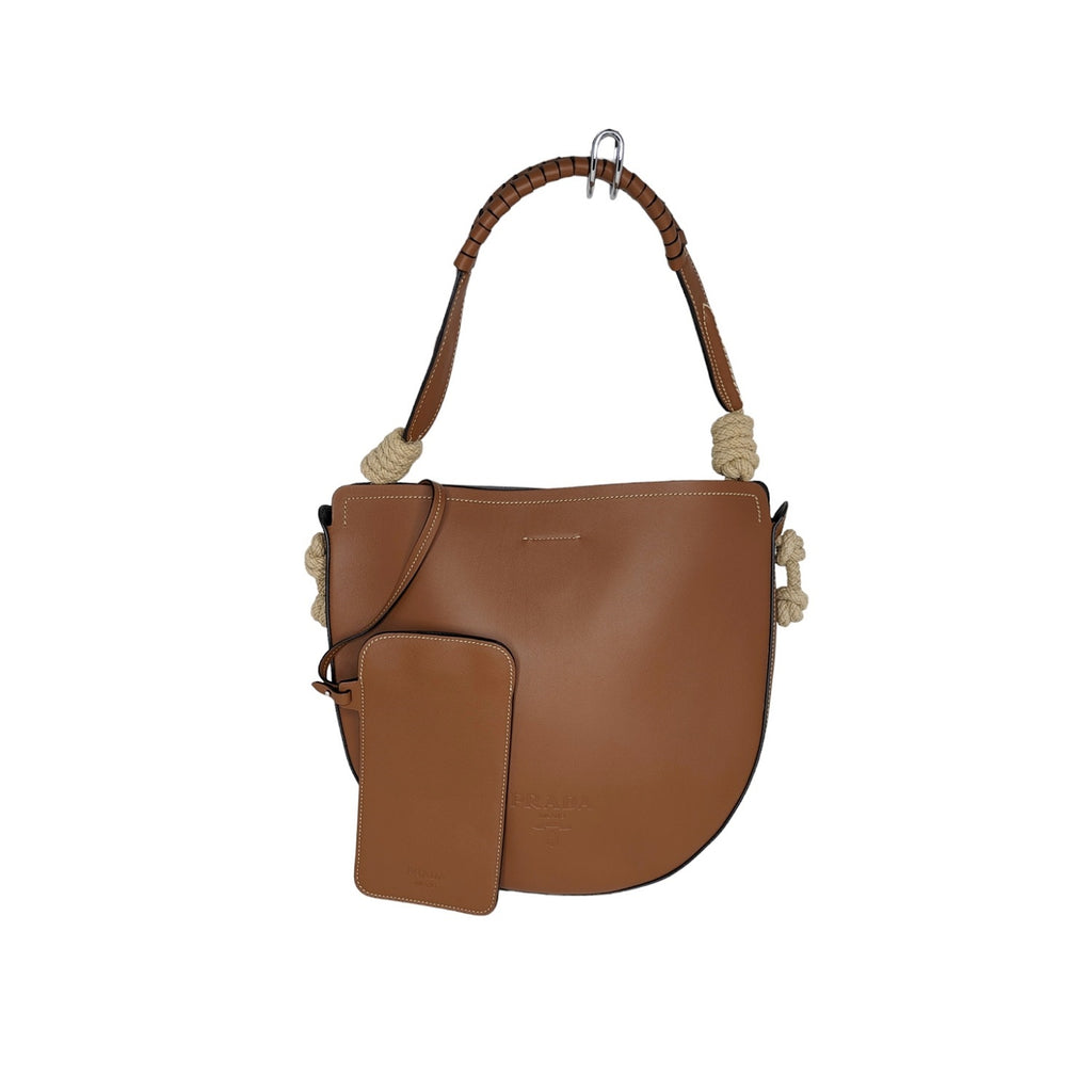 Vitello daino double compartment leather crossbody bag hotsell