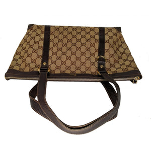 Gucci Beige GG Supreme Canvas Brown Leather Medium Interlocking G Tote, myGemma, CA