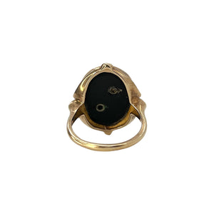 10K Yellow Gold Masonic Enamel Inlay Ring - Sz. 8.5