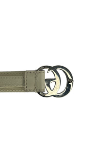 Gucci White Double G Logo Marmont Skinny Belt