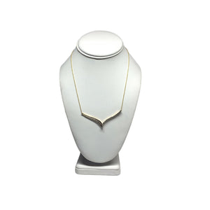 14K Yellow Gold Diamond V Shaped Enhancer Pendant Necklace