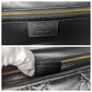 Christian Dior Black Supple Cannage Calfskin Caro Large Bag
