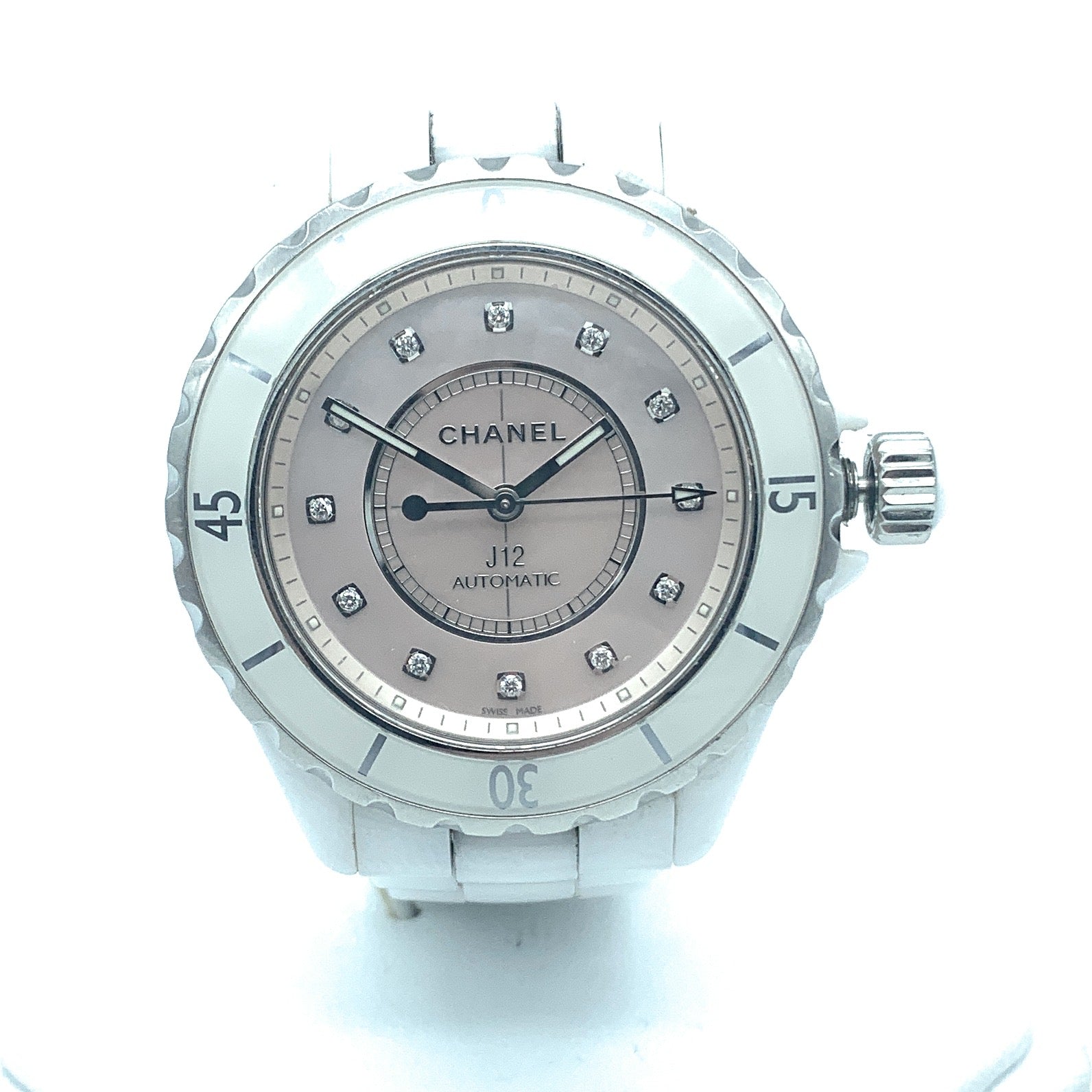 CHANEL Stainless Steel Ceramic 38mm J12 Automatic Watch White 1227570