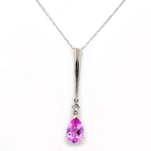 LOUIS VUITTON 18k Flower Diamond Pink Sapphire Necklace