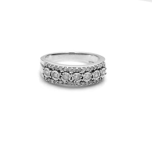 10K White Gold 0.33ctw Diamond Anniversary Ring, Sz. 6.75