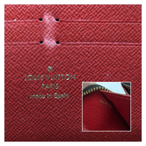Louis Vuitton Damier Ebene Clemence Wallet Cherry