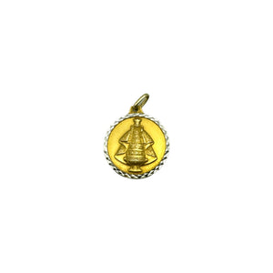 14K Two-Tone Gold Madonna and Child Charm Pendant