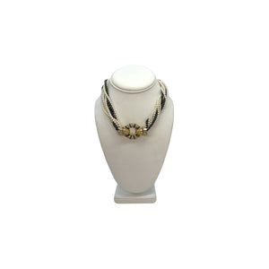 18K Yellow Gold. 6.50ctw Diamond Pendant, & 7 strand Pearl Bead Necklace