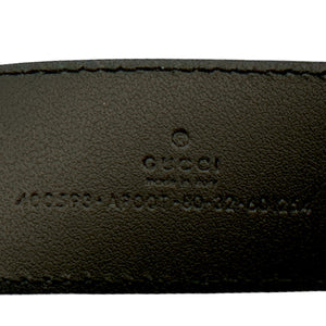 GUCCI Double G Buckle Black Leather Belt 400593-US