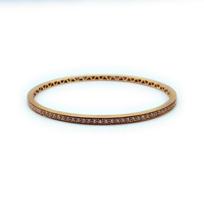 18K Rose Gold 1.67ctw Diamond Bangle Bracelet - Sz. 7.5