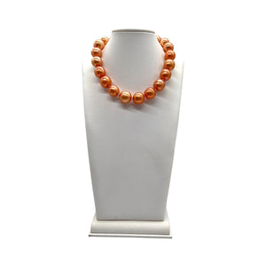 Vintage CHANEL Peach Synthetic Pearl Necklace