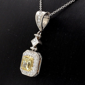 MICHAEL BEAUDRY, 1.00CT FANCY YELLOW RADIANT CUT DIAMOND NECKLACE <
