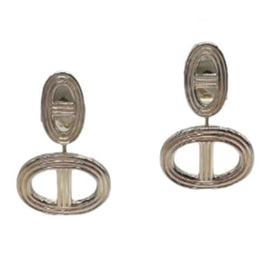 Hermès Sterling Silver Chaine D'Ancre Earrings