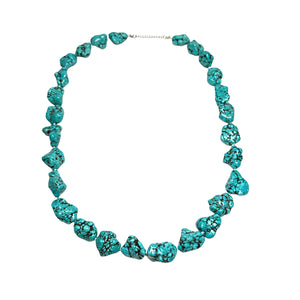Navajo Large Kingman Turquoise Nugget Necklace