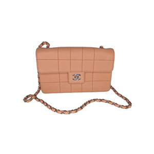 Timeless Chanel Brown Medium Lambskin lined Flap Bag Beige Light