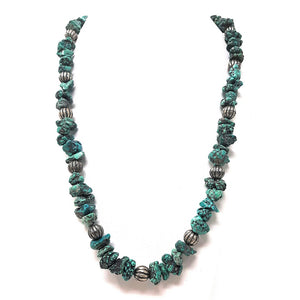 Native American Sea-foam Turquoise and Heishi beaded Necklace 10 1/2"