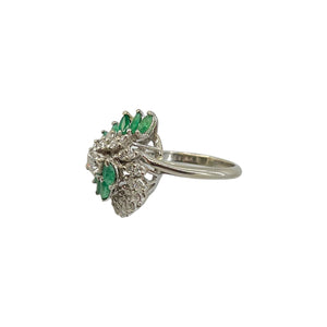 14K White Gold Emerald & Diamond Ring - Sz. 7 | The ReLux