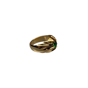 14K Yellow Gold & 0.70ct Tsavorite Garnet Ring - Sz.7.25