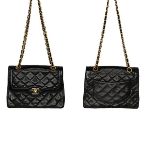 Chanel Vintage Black Coco Paris Double Flap Bag | The ReLux