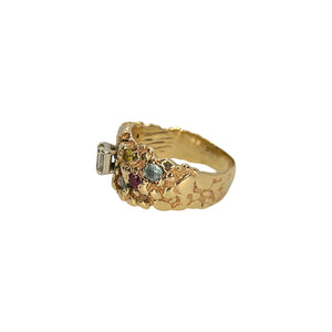 18K Yellow Gold Multi-Stone Diamond Ring - Sz. 8.5