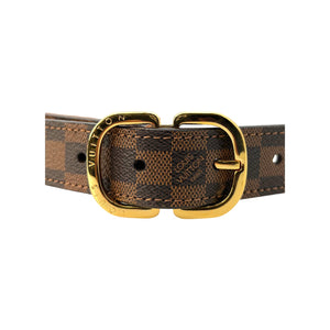 damier ebene belt gold buckle