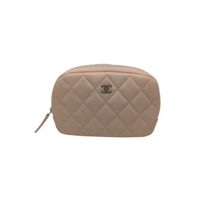 Chanel Caviar Small Curvy Classic Pouch Cosmetic Case
