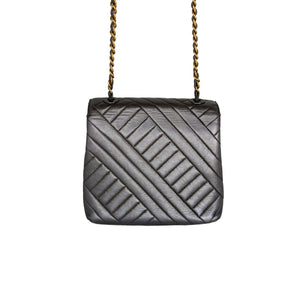 Chanel Vintage Chevron Quilted Square Flap Bag