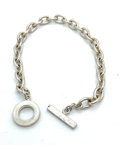 Silver Tiffany 'LIKE' Chain Link Toggle Closure Bracelet