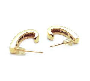 14K Yellow Gold 0.20ctw Diamond Half Hoop Earrings