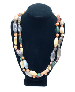 Vintage Multi-Colored AGATE Bead Necklace