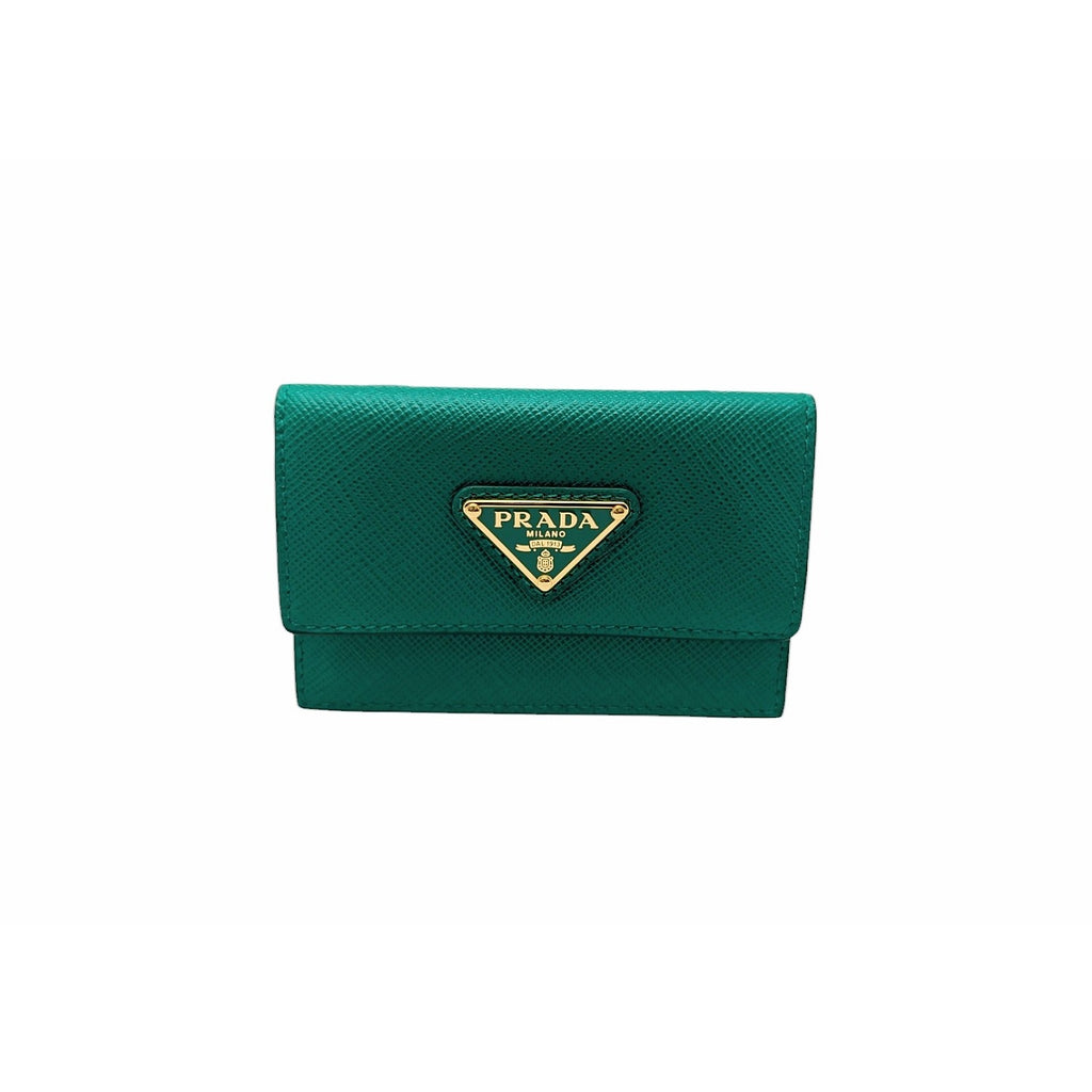 Prada Mango Saffiano Lux Leather Card Holder - TheRelux.com