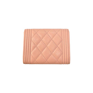 light pink chanel card holder wallet