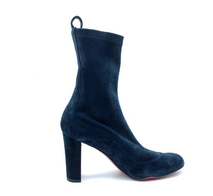 CHRISTIAN LOUBOUTIN - Gena 85 Suede Ankle Boots - Blue - Sz. 37