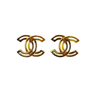 Chanel Gold Interlocking CC Earrings