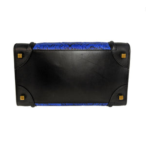Celine Royal Blue Python Tricolor Mini Luggage Tote