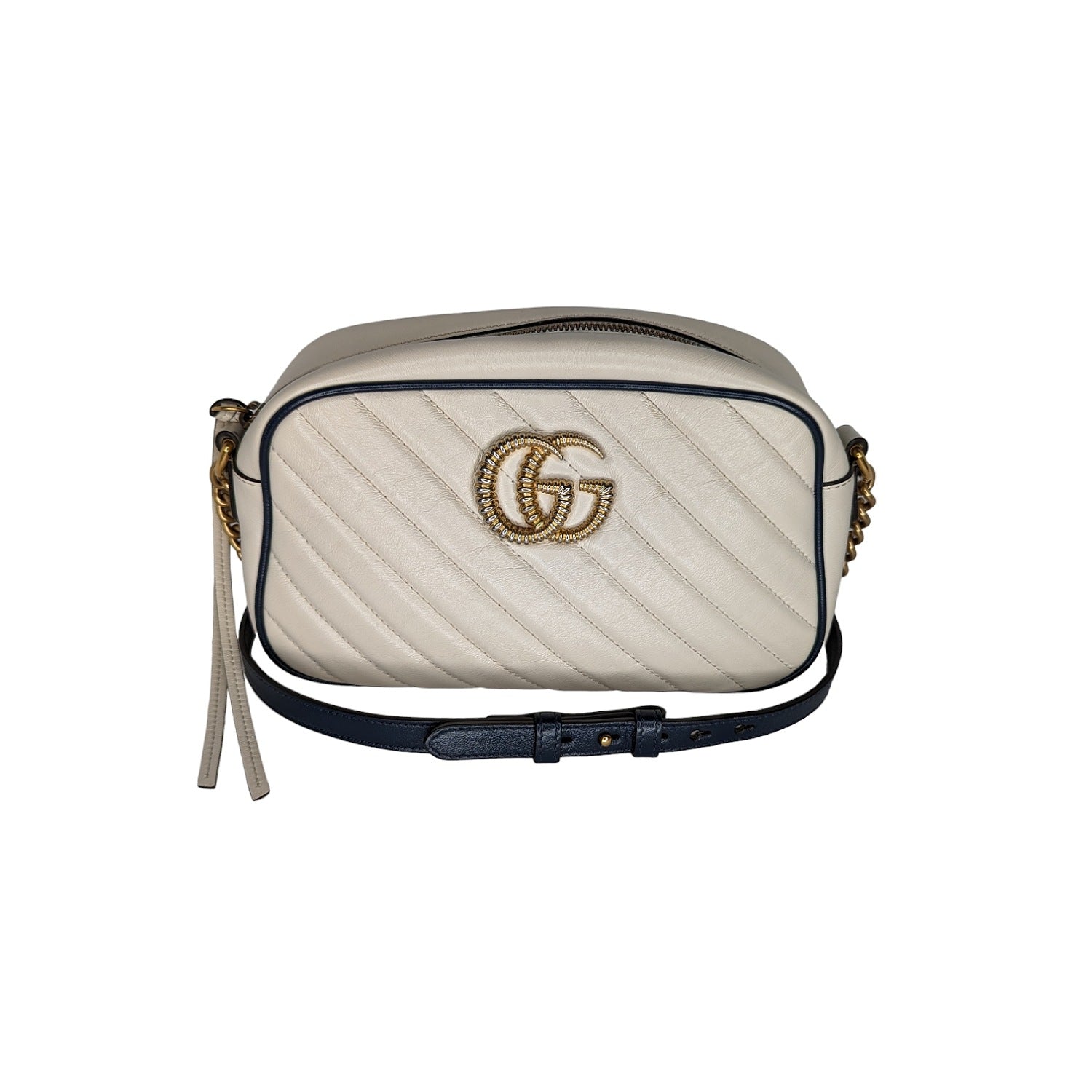 Gucci Deco small shoulder bag in off white leather