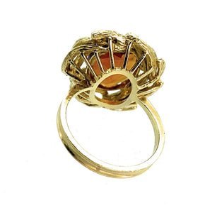 5.51ct Oval Citrine 18K Yellow Gold Cocktail Ring - Sz. 8q