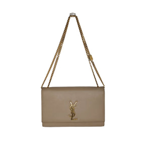 YSL Saint Laurent Dark Beige Medium Kate Chain Shoulder Bag 