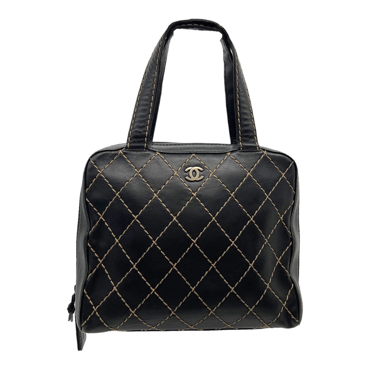 Chanel Black Quilted Wild Stitch Handbag