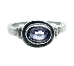 Sterling Silver & Amethyst Ring - Sz. 7