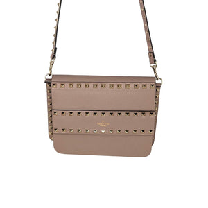 Rockstud Small Leather Tote Bag in Beige - Valentino Garavani