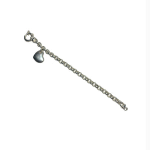 Milor Italy Sterling Silver Tiffany 'LIKE' Chain Link Heart Charm Bracelet