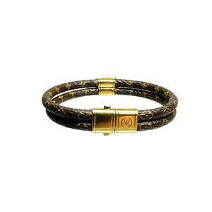 Louis Vuitton brown bracelet with logo