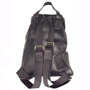black backpack with leather straps century 21 MCM Vintage Black Genuine Calfskin Leather Unisex Backpack