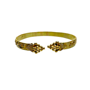 10K Yellow Gold Grapevine Motif Bangle Bracelet