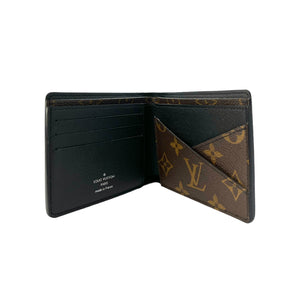Louis Vuitton Unisex Monogram Malletier Bi Fold Wallet Gray Black Red Blue