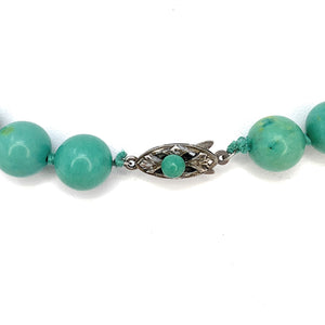 Vintage Chinese Natural Turquoise Bead Necklace