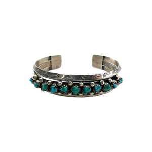 Native American Sterling Silver Turquoise Cuff Bracelet